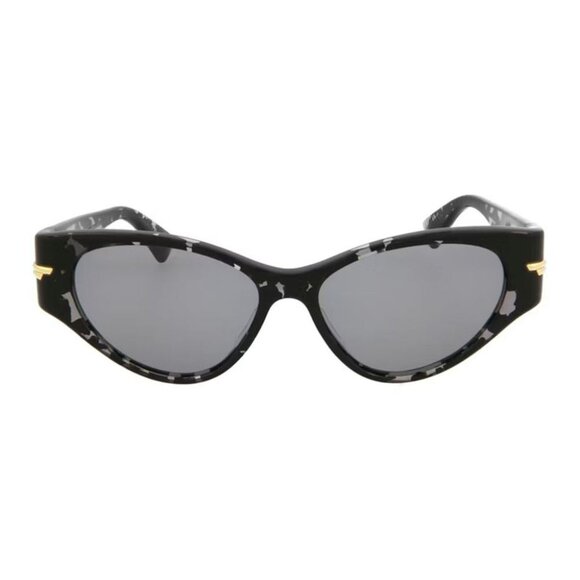 NWT BOTTEGA VENETA SUNGLASSES WOMEN BLACK HAVANA CAT EYE EYEWEAR - Picture 3 of 4